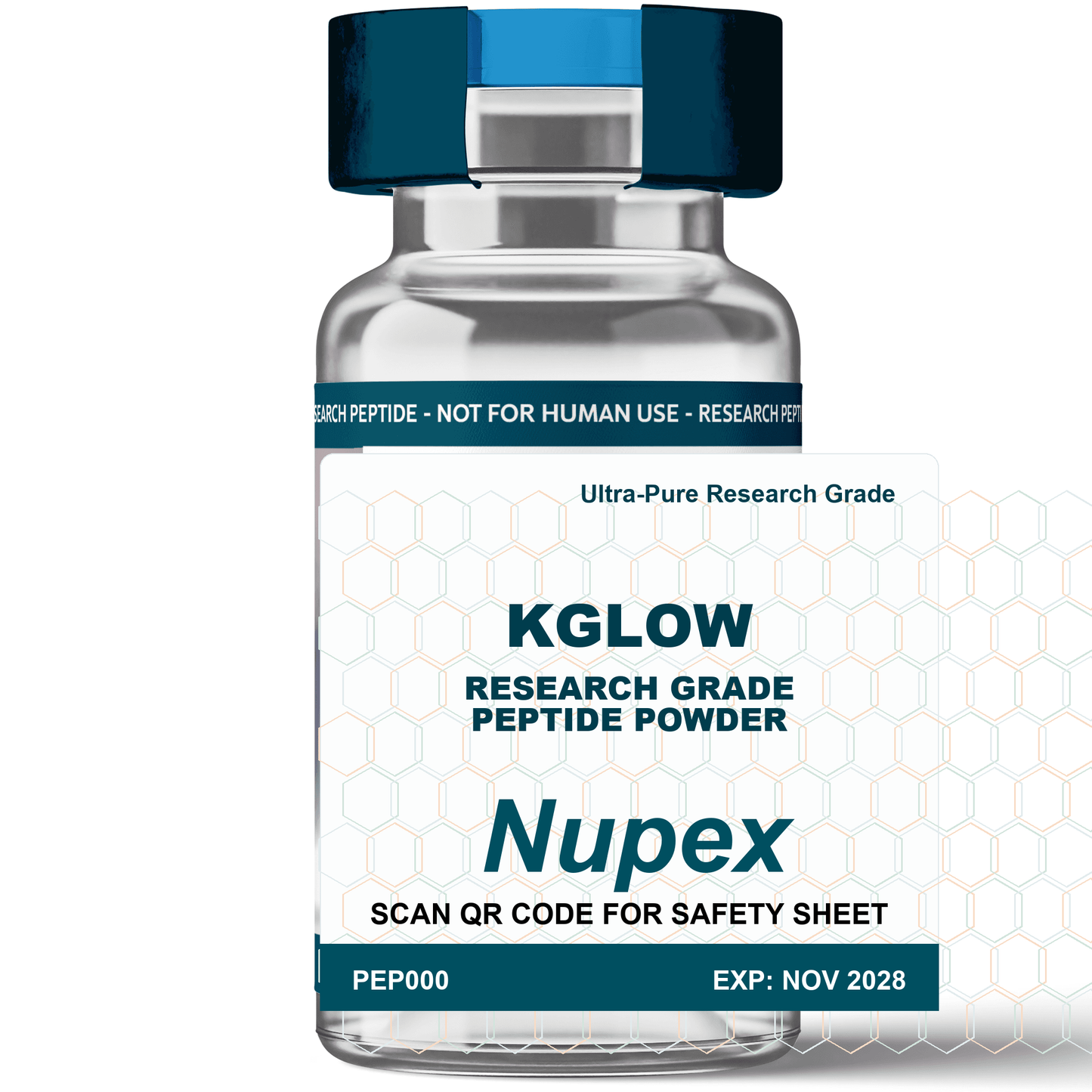 Nupex KGLOW - RESEARCH GRADE PEPTIDE vial for laboratory research use only