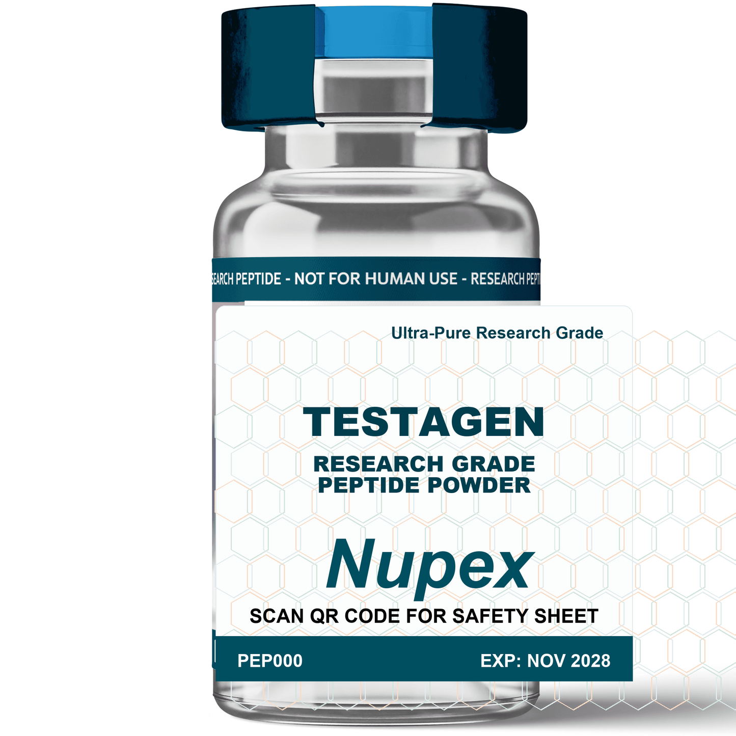 Nupex TESTAGEN - RESEARCH GRADE PEPTIDE vial for laboratory research use only