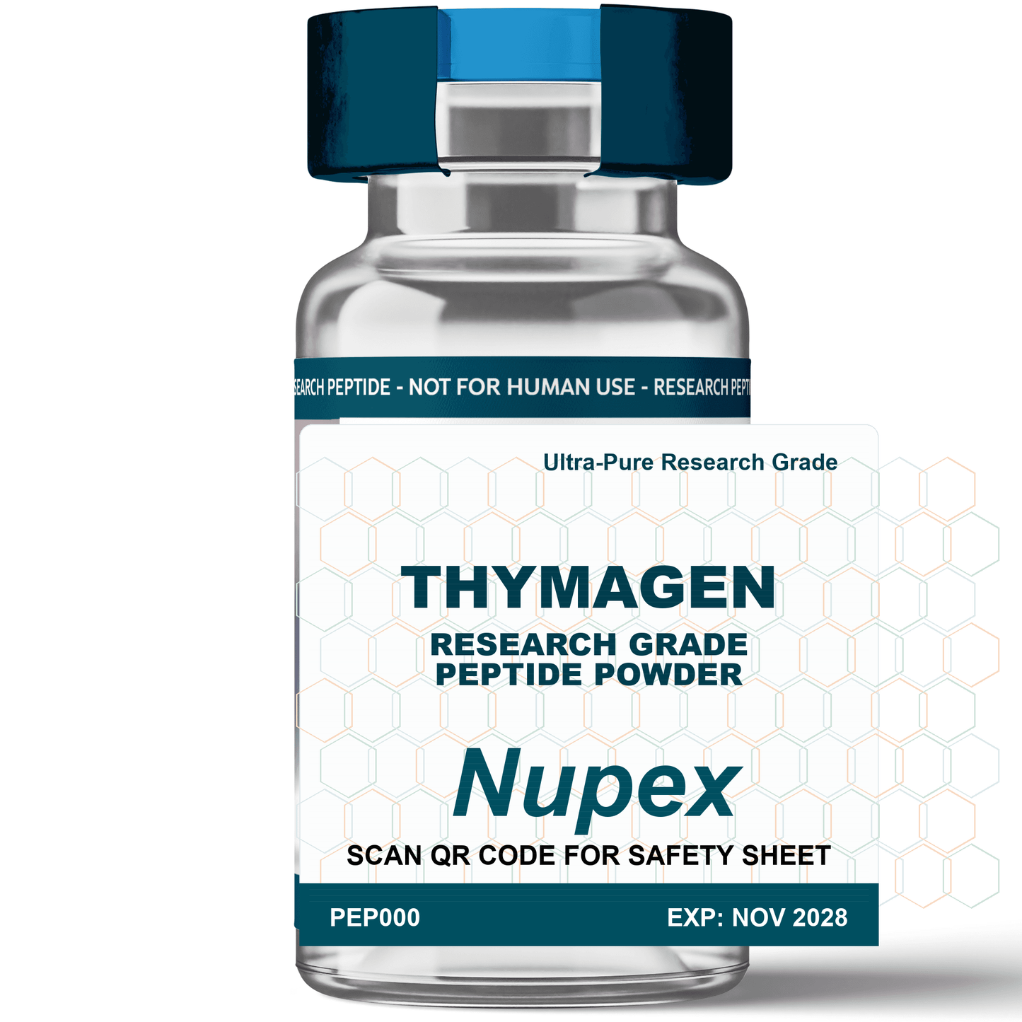 Nupex Thymagen research grade peptide vial for laboratory research use only