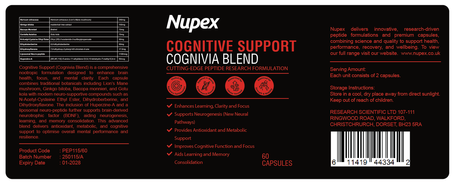 Cognitive Support (Cognivia Blend) Peptide Capsules Research Use Only