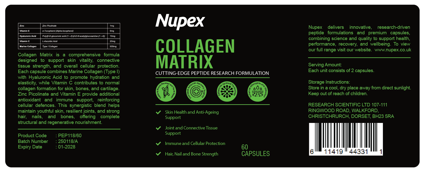 Collagen Matrix Peptide Capsules Research Use Only