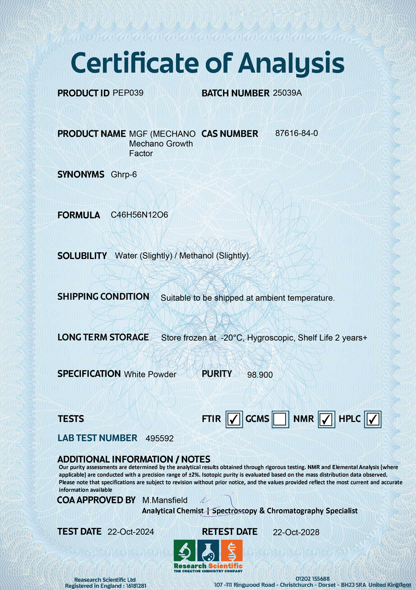 MGF (Mechano Growth Factor)