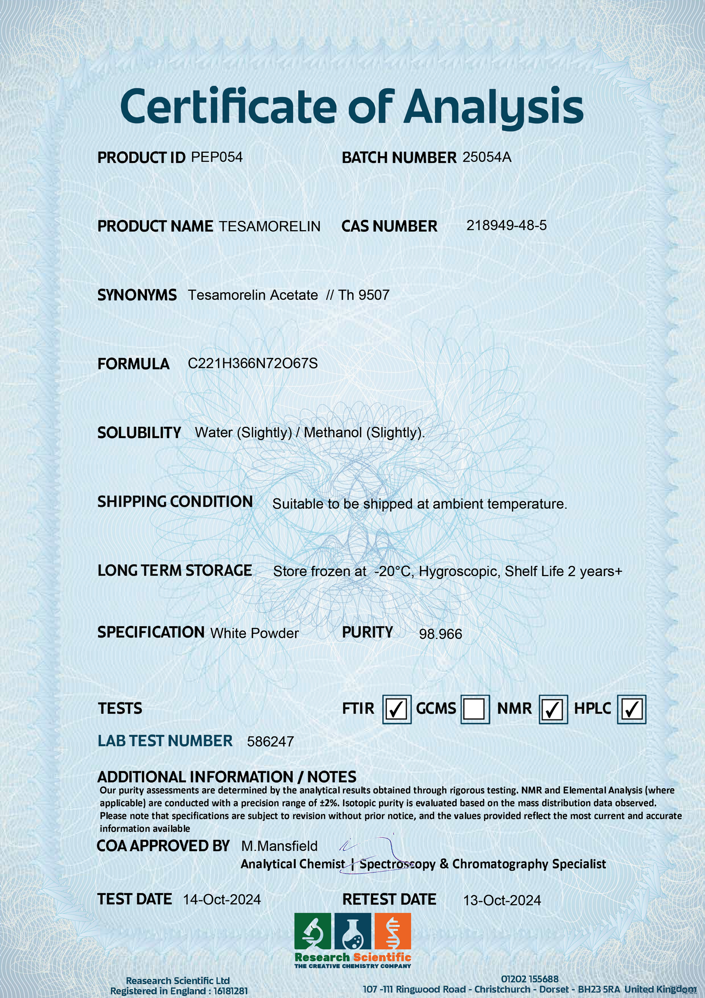 Tesamorelin