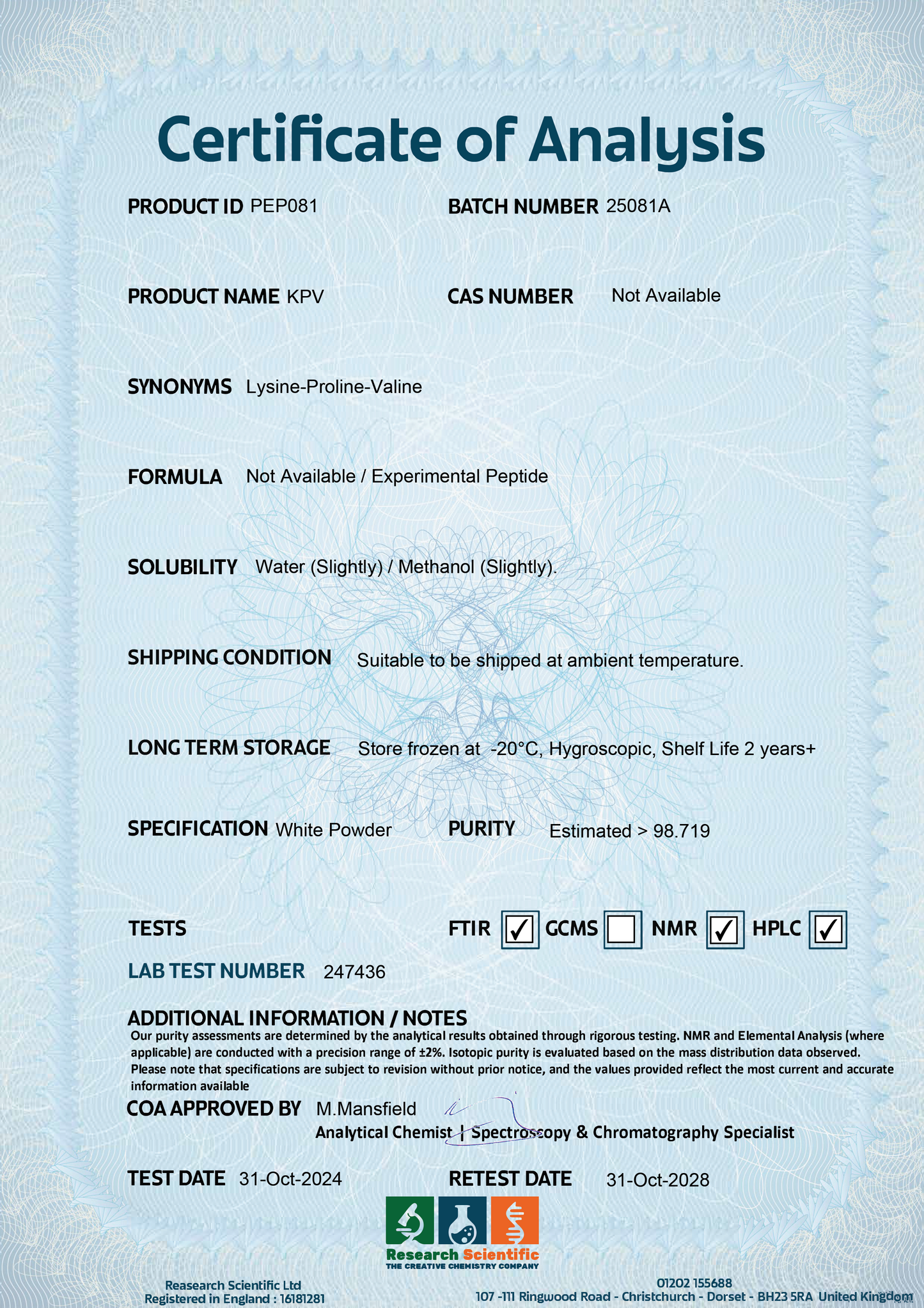 KPV (Lysine–Proline–Valine)