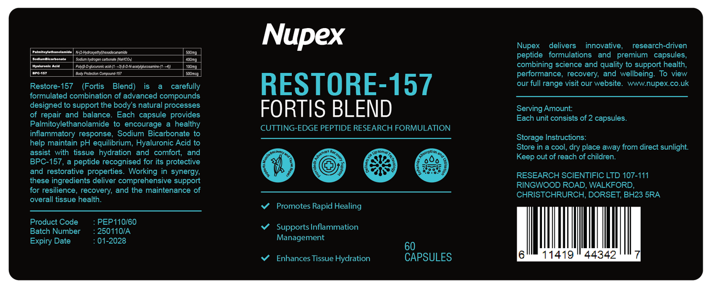 Restore-157 (Fortis Blend) Peptide Capsules Research Use Only