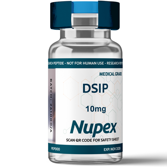 Nupex DSIP peptide 10mg vial for scientific research, ideal for those looking to buy DSIP peptide UK