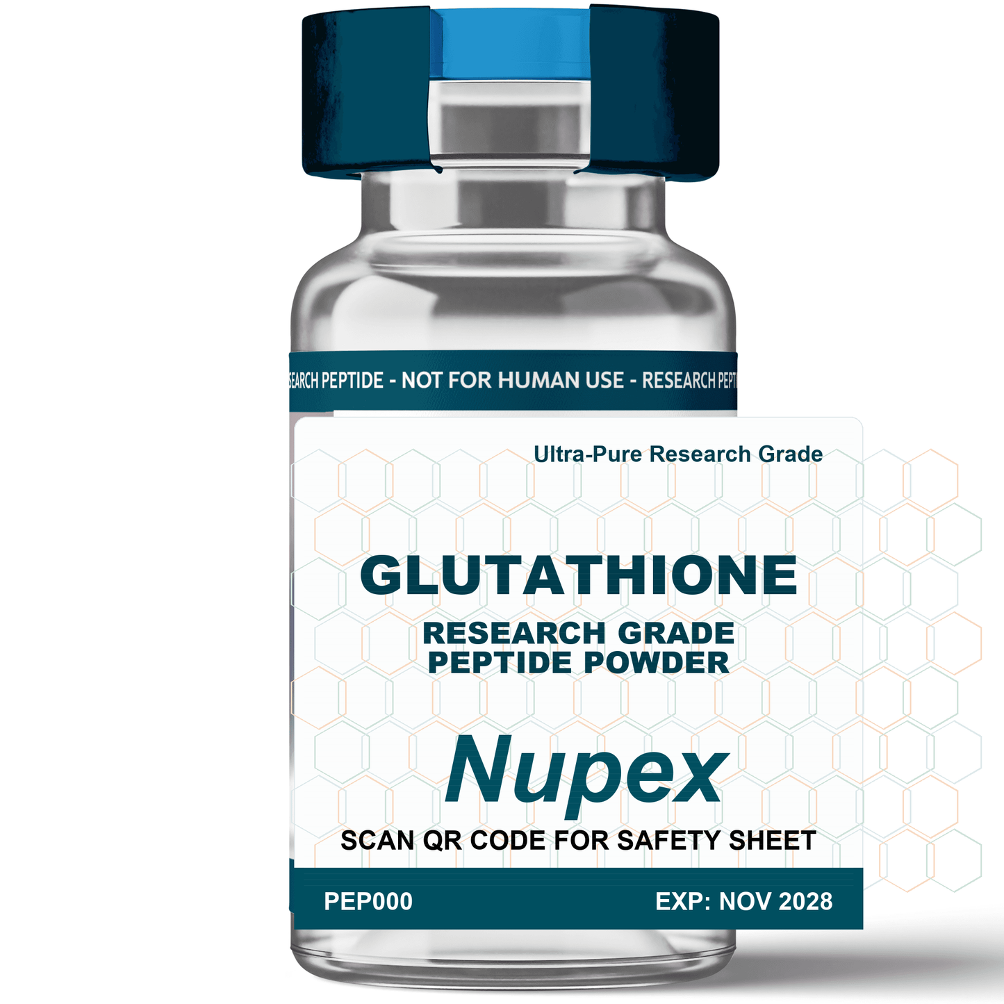 Nupex Glutathione research grade peptide vial for laboratory research use only