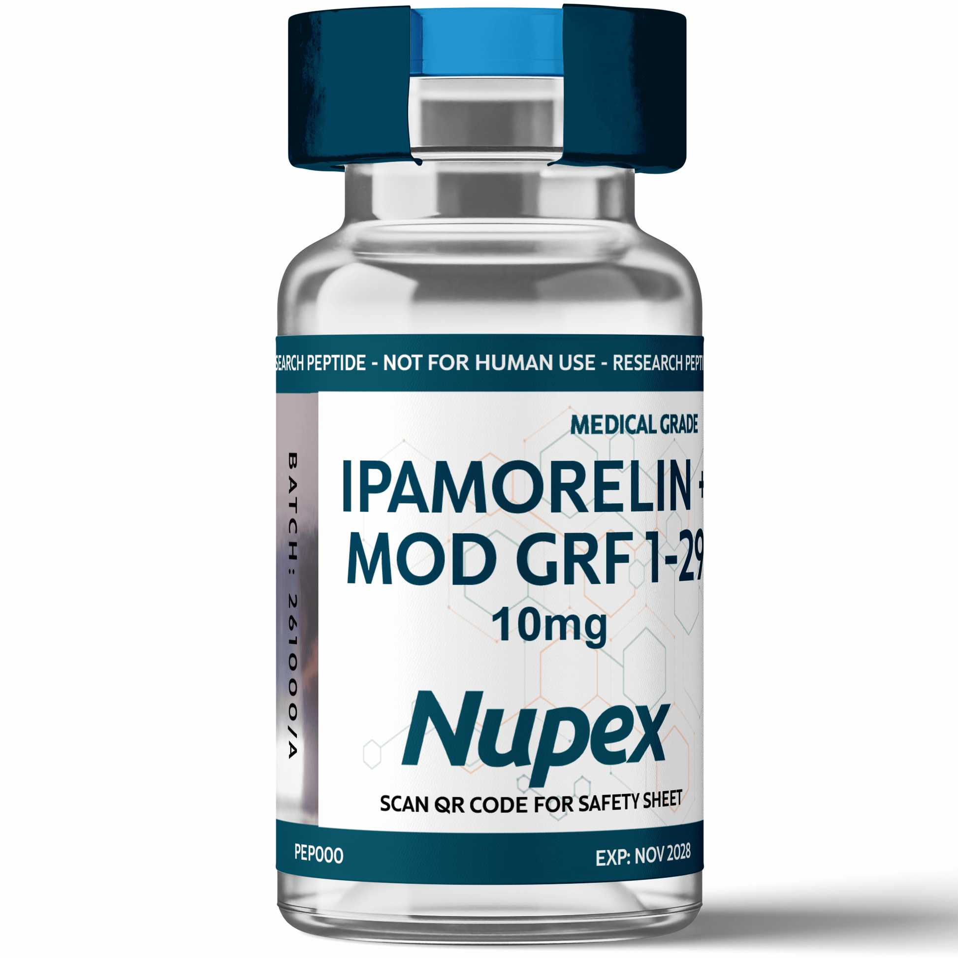 Research Scientific Ipamorelin CJC-1295 blend 10mg vial for medical research and peptide study