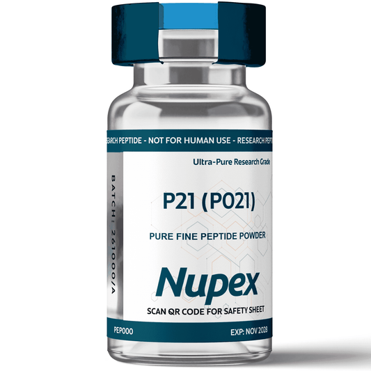 NupeX P21 research peptide for sale in an ultra-pure vial for scientific study