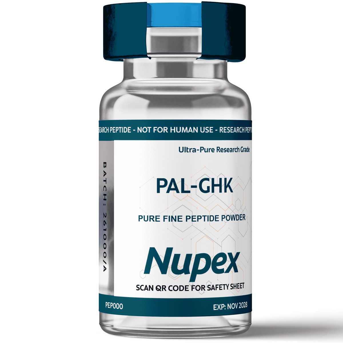 PAL-GHK Pure Fine Peptide Powder by Nupex for research purposes, available to purchase PAL-GHK UK